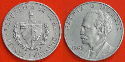 Куба, 20 сентаво, 1968  (мм-037) – до 22:00, 14.12.24 - 20-1968