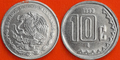 Мексика, 10 сентаво, 1993  (мм-040)  – до 22:00, 14.12.24 - 10-1993