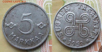 Финляндия 5 марок 1952 до 15-12-24 в 22:00 - Финляндия 5 марок 1952    13162