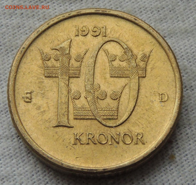 Швеция 10 крон 1991 до 15.12.2024 - Швеция 10 крон 91.JPG