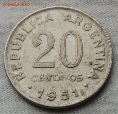 Аргентина 20 сентаво 1951 до 15.12.2024 - Аргентина 20 сентаво 51.JPG