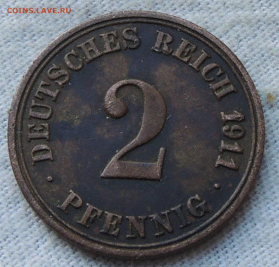 Германия 2 пфеннига 1911 до 15.12.2024 - Германия 2 пфеннига 1911.JPG