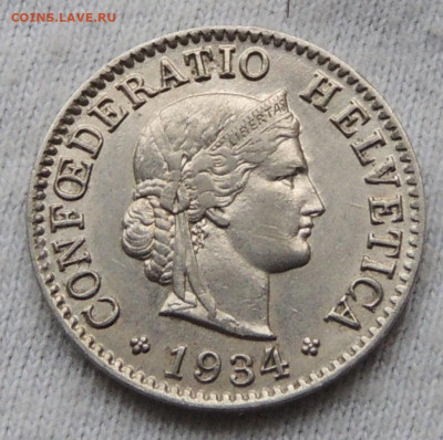 Швейцария 5 раппенов 1934 Ni до 18.12.2024 - Швейцария 5 раппенов 34 .JPG