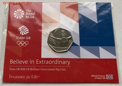 Великобритания 50 пенсов 2016 Олимпийские Игры Рио-де-Жанейр - velikobritanija_50_pensov_2016_olimpijskie_igry_rio_de_zhanejro_plavanie_bunc_olimpiada_blister_sport