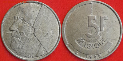 Бельгия, 5 франков, 1986 (мм-125) – до 22:00, 19.12.24 - мм125