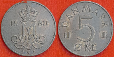 Дания, 5 эре, 1980 (мм-128) – до 22:00, 19.12.24 - мм128