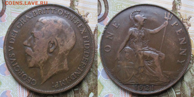 Великобритания 1 пенни 1921 до 19-12-24 в 22:00 - Великобритания 1 пенни 1921    240-к176-4960
