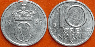 Норвегия, 10 эре, 1985 (мм-164) – до 22:00, 21.12.24 - мм164