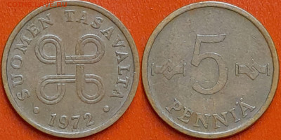 Финляндия, 5 пенни, 1972 (мм-185) – до 22:00, 21.12.24 - мм185