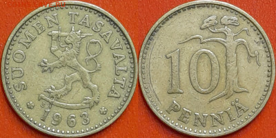 Финляндия, 10 пенни, 1963 (мм-189) – до 22:00, 21.12.24 - мм189