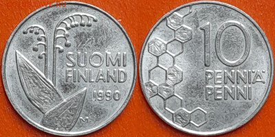 Финляндия, 10 пенни, 1990 (мм-193) – до 22:00, 21.12.24 - мм193