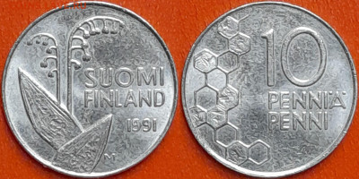 Финляндия, 10 пенни, 1991 (мм-194) – до 22:00, 21.12.24 - мм194