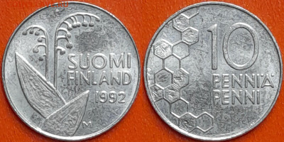 Финляндия, 10 пенни, 1992 (мм-195) – до 22:00, 21.12.24 - мм195