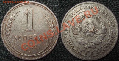 R! 1 копейка 1924 гладкий гурт до 04.02.12 в 22-00 Мск - 1 24 гг