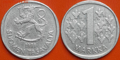 Финляндия, 1 марка, 1981 (мм-205) – до 22:00, 21.12.24 - мм205
