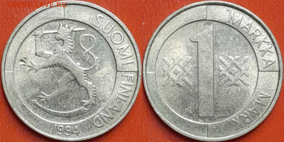 Финляндия, 1 марка, 1994 (мм-207) – до 22:00, 21.12.24 - мм207