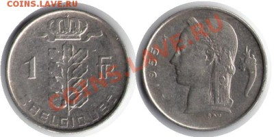>L< Бельгия (BELGIQUE) 1 франк 1955 до 04.02.12 22:00 - Бельгия (BELGIQUE)_1_франк_55