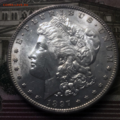 Ag США 1$ Morgan Dollar 1897 A-UNC до 23.12 в 22°° - Morgan Dollar 1897_1