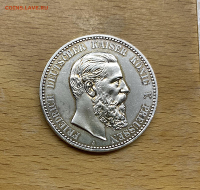 Королевство Пруссия 5 марок 1880 Фридрих III aUNC Германия - IMG_0375.JPG