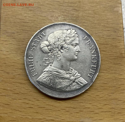 Франкфурт 2 талера 1861 Германская Империя Двойной талер - frankfurt_2_talera_1861_germanskaja_imperija_germanija_serebro_krona_shajba_redkost_dvojnoj_sojuznyj_rrr (2)