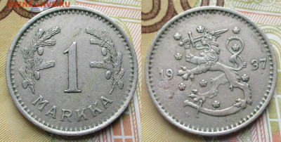 Финляндия 1 марка 1937 до 25-12-24 в 22:00 - Финляндия 1 марка 1937    247-к169-13338