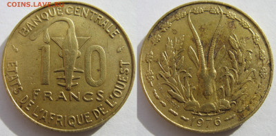Западная Африка 10 франков 1976 г. До 22.12.24 - Зап. Африка 10 франков 1976.JPG