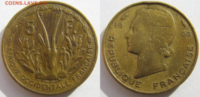 Французская Зап. Африка 5 франков 1956 г. До 22.12.24 - ФрЗапАфр 5 франков 1956.JPG