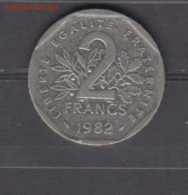 Франция 1982  2 франка до 23 12 - 538