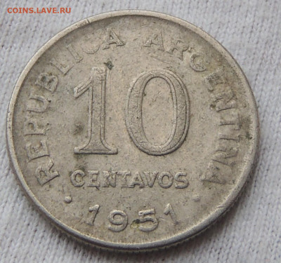 Аргентина 10 сентаво 1951 до 25.12.2024 - Аргентина 10 сентаво 51.JPG