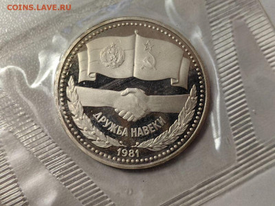 1 рубль 1981 Дружба навеки (новодел), пруф запайка, до 27.12 - С Новодел Дружба-1