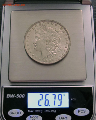 Ag США 1$ Morgan Dollar 1897 A-UNC до 23.12 в 22°° - Z33 Morgan Dollar 1897 aUNC_5