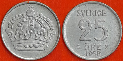 Швеция, 25 эре, 1958 (мм-324) – до 22:00, 27.12.24 - мм324