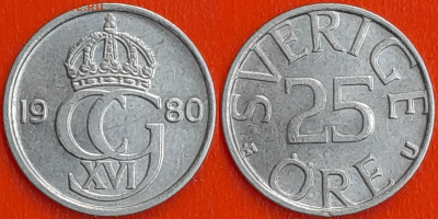 Швеция, 25 эре, 1980 (мм-327) – до 22:00, 27.12.24 - мм327