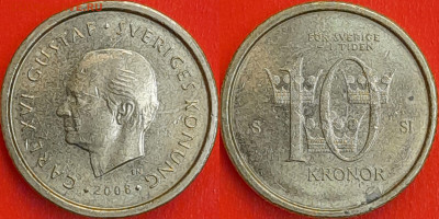 Швеция, 10 крон, 2008 (мм-334) – до 22:00, 27.12.24 - мм334