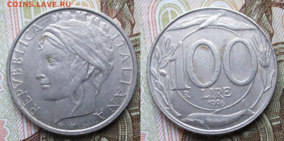 Италия 100 лир 1996 до 28-12-24 в 22:00 - Италия 100 лир 1996    13400