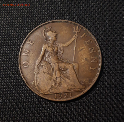 1 пенни 1921 года БРИТАНИЯ № 2 До 28.12 - 20241220_223747