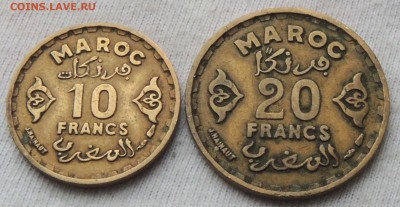Марокко 10 и 20 франков 1952 до 29.12.2024 - Марокко х2.JPG