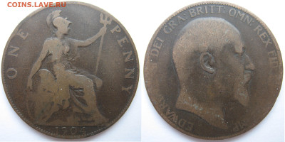 Великобритания 1 пенни 1904 г. До 25.12.24 - Англия 1 пенни 1904.JPG