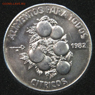 Куба 5 песо 1982 цитрусы UNC до 29.12 в 22:10 - Куба 5 песо 1982 цитрусы