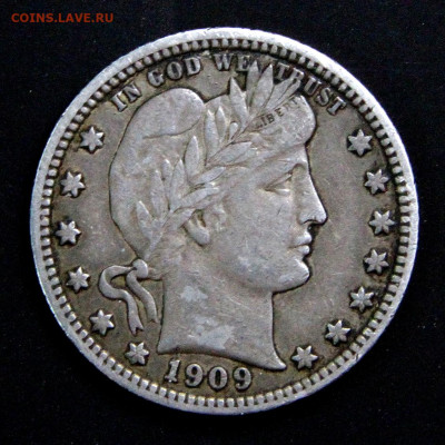 4 доллара, Филадельфия до 29.12 в 22:10 - США 1909 25 центов Филадельфия