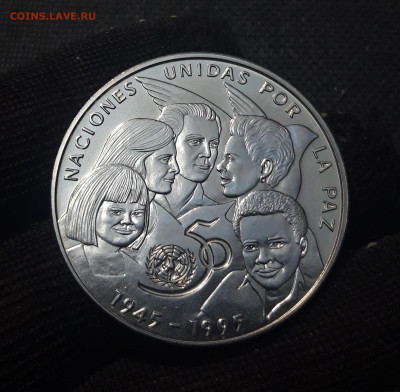 Куба 1 песо 1995 года 50 лет ООН UNC До 31.12 - 20241225_193815