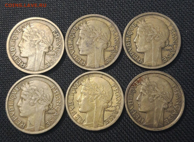 ФРАНЦИЯ 2 ФРАНКА ПОГОДОВКА 1934-1941 гг 6 шт. До 31.12 - 20241225_203458