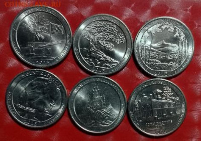 США Квотеры-штаты 6шт+Квотеры-парки 6шт= 12 монет Фикс 12.05 - Квотеры-Парки 6шт 10.05.24 Зап P