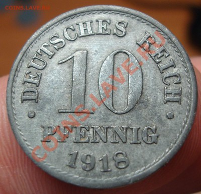Германия 10 пфенингов 1918 г. XF+ Цинк до 06.02 в 22-30 - DSC02749.JPG