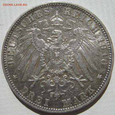 Германия Бавария 3 марки 1910 D король Отто I до 06.01 - IMG_9363.JPG