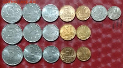 Современ Россия 17 монет: 2013-5шт, 2014-7шт, 2015-5шт Фи - 2013-5шт, 2014-7шт, 2015-5шт 13.11.24 P