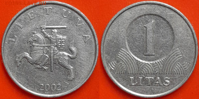 Литва, 1 лит, 2002 (мм-448) – до 22:00, 08.01.25 - мм448