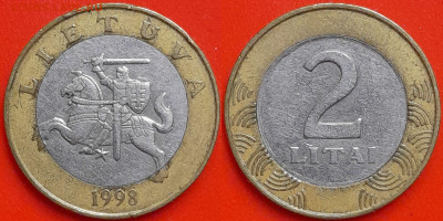 Литва, 2 лита, 1998 (мм-449) – до 22:00, 08.01.25 - мм449