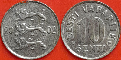 Эстония, 10 сентов, 2002 (мм-496) – до 22:00, 09.01.25 - мм496