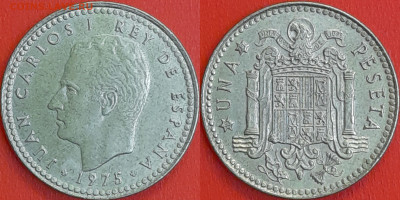 Испания, 1 песета, 1975 (мм-540) – до 22:00, 10.01.25 - мм540